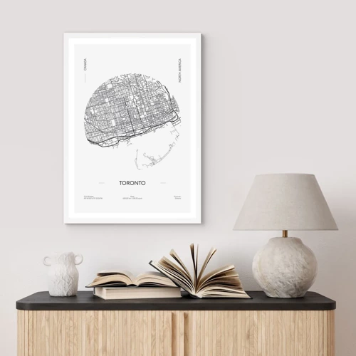 Poster in een witte lijst - Anatomie van Toronto - 30x40 cm