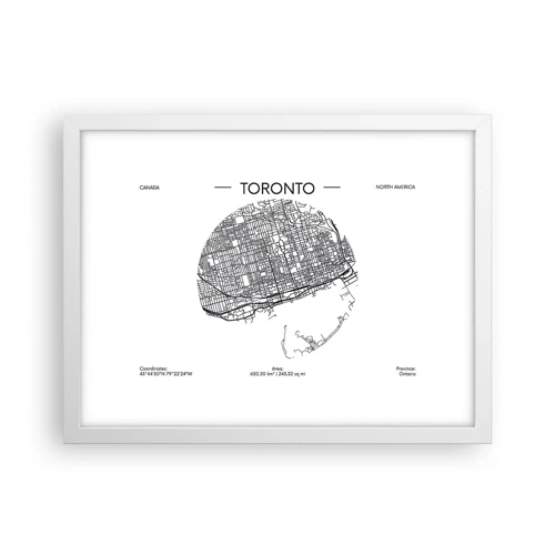 Poster in een witte lijst - Anatomie van Toronto - 40x30 cm