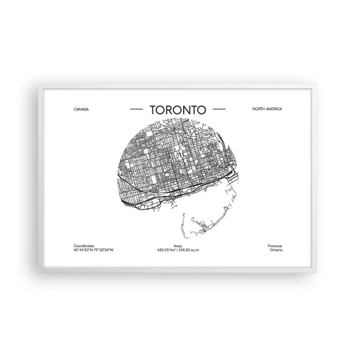 Poster in een witte lijst - Anatomie van Toronto - 91x61 cm