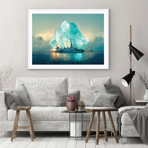 Poster in een witte lijst - Arctische diamant - 100x70 cm