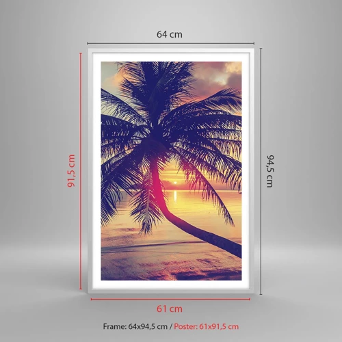 Poster in een witte lijst - Avond onder de palmbomen - 61x91 cm