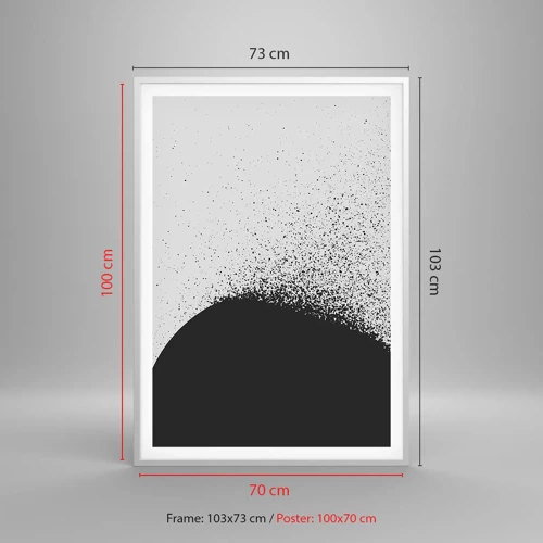Poster in een witte lijst - Beweging van moleculen - 70x100 cm