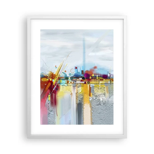 Poster in een witte lijst - Brug van vreugde bij de rivier van het leven - 40x50 cm