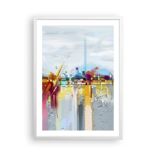 Poster in een witte lijst - Brug van vreugde bij de rivier van het leven - 50x70 cm