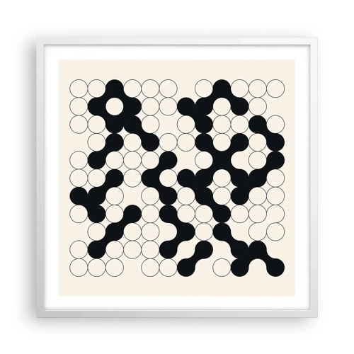 Poster in een witte lijst - Chinees spel – variatie - 60x60 cm