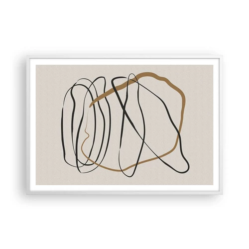 Poster in een witte lijst - Compositie – loopdans - 100x70 cm