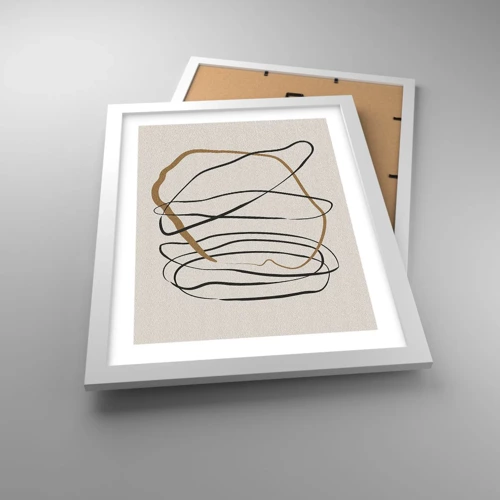 Poster in een witte lijst - Compositie – loopdans - 30x40 cm