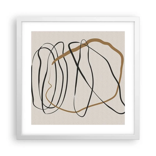 Poster in een witte lijst - Compositie – loopdans - 40x40 cm