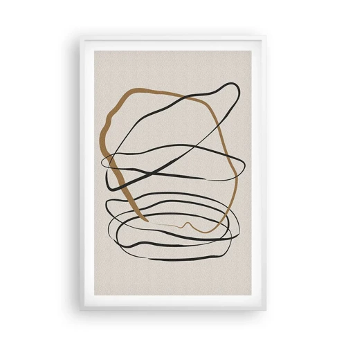 Poster in een witte lijst - Compositie – loopdans - 61x91 cm