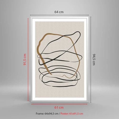 Poster in een witte lijst - Compositie – loopdans - 61x91 cm