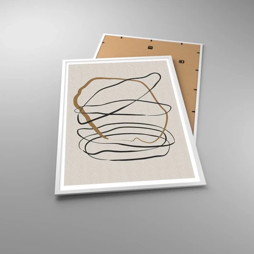 Poster in een witte lijst - Compositie – loopdans - 70x100 cm