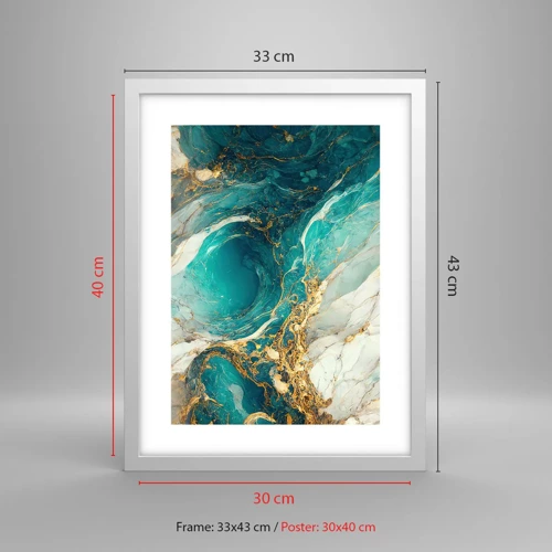 Poster in een witte lijst - Compositie met goudaders - 30x40 cm