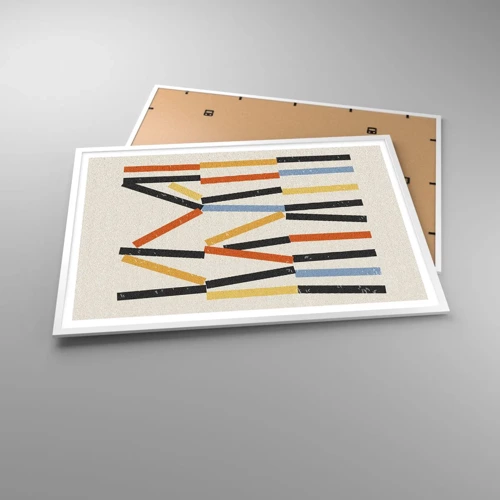 Poster in een witte lijst - Compositie op goed niveau - 100x70 cm