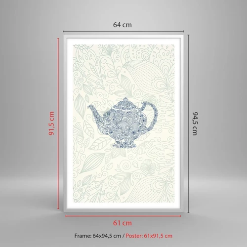 Poster in een witte lijst - De charme van thee - 61x91 cm