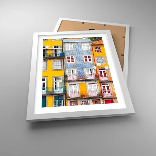 Poster in een witte lijst - De kleuren van de oude stad - 30x40 cm