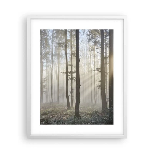 Poster in een witte lijst - De mist werd ook wakker - 40x50 cm