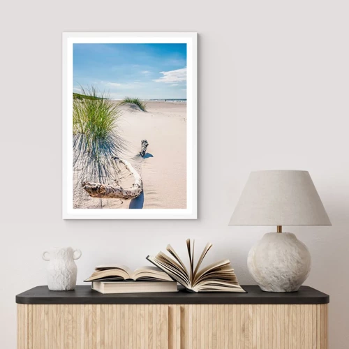 Poster in een witte lijst - De mooiste zandstrand? Oostzee-strand - 30x40 cm