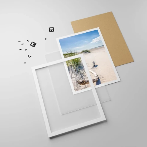 Poster in een witte lijst - De mooiste zandstrand? Oostzee-strand - 40x50 cm