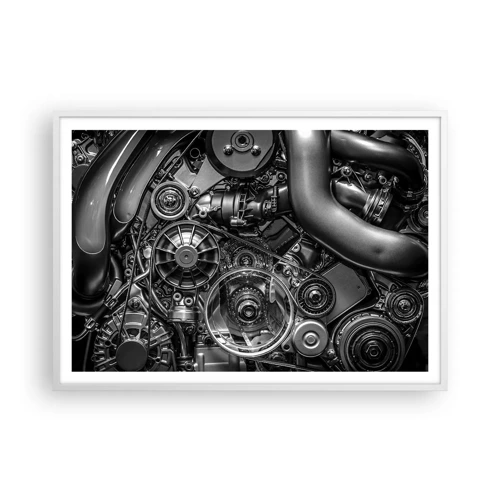 Poster in een witte lijst - De poëzie van mechanica - 100x70 cm