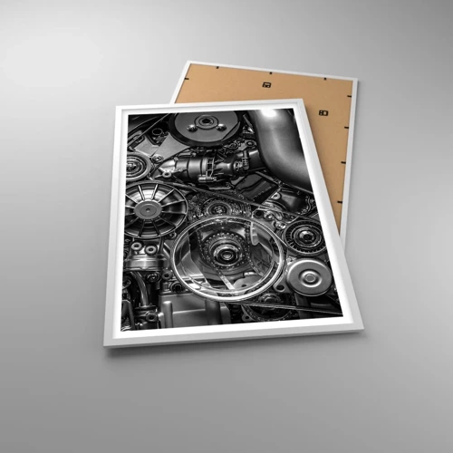 Poster in een witte lijst - De poëzie van mechanica - 61x91 cm