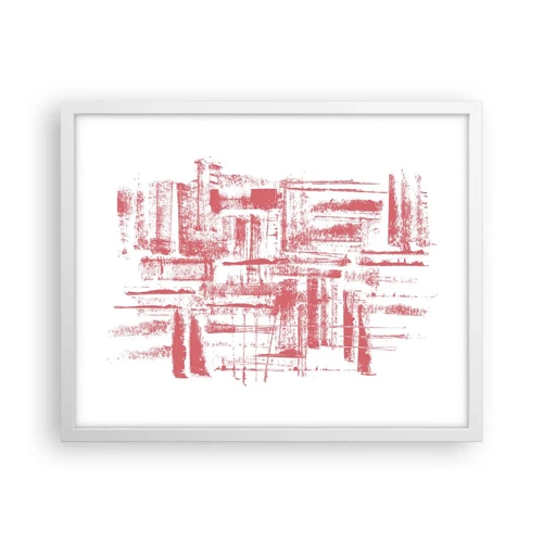 Poster in een witte lijst - De rode stad - 50x40 cm