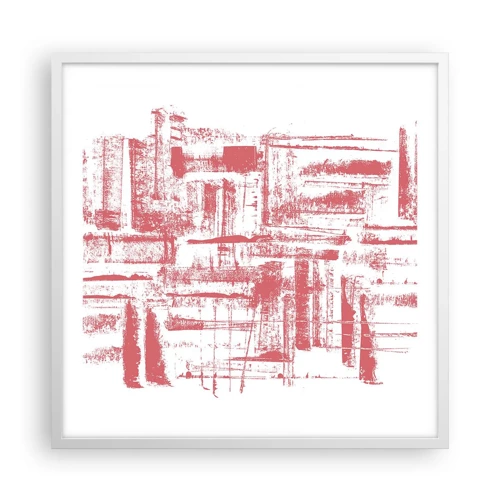 Poster in een witte lijst - De rode stad - 60x60 cm