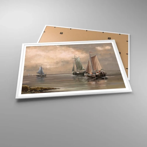Poster in een witte lijst - De terugkeer van zeelieden - 100x70 cm