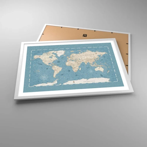 Poster in een witte lijst - De wereld binnen handbereik - 70x50 cm