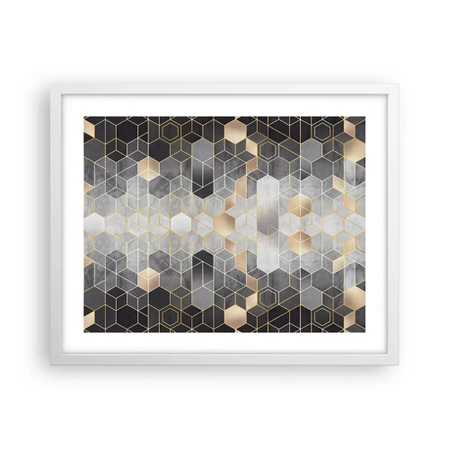 Poster in een witte lijst - Diamant samenstelling - 50x40 cm