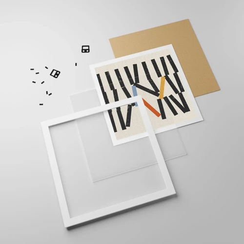 Poster in een witte lijst - Domino – compositie - 30x30 cm