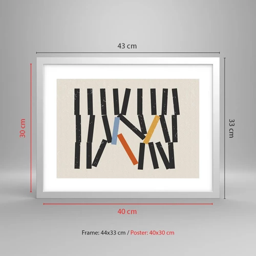 Poster in een witte lijst - Domino – compositie - 40x30 cm