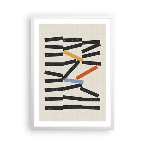 Poster in een witte lijst - Domino – compositie - 50x70 cm