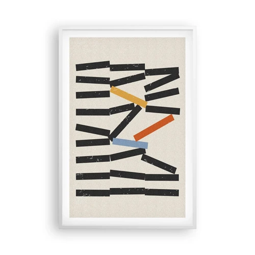 Poster in een witte lijst - Domino – compositie - 61x91 cm