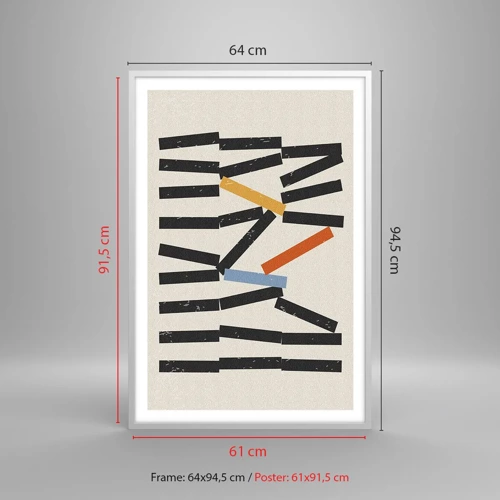 Poster in een witte lijst - Domino – compositie - 61x91 cm