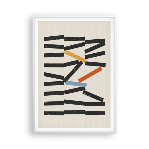 Poster in een witte lijst - Domino – compositie - 70x100 cm