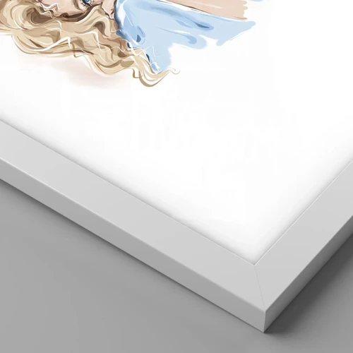 Poster in een witte lijst - Dromerig in het blauw - 30x30 cm