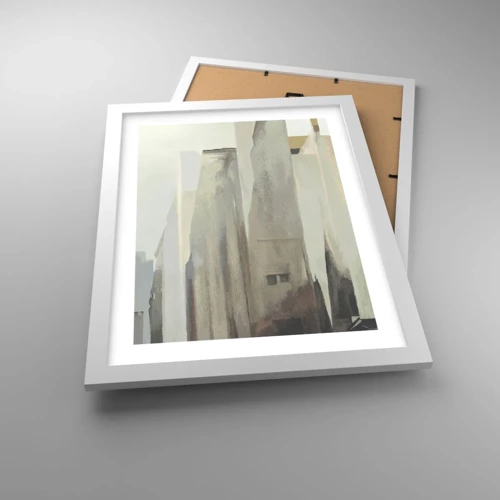 Poster in een witte lijst - Droom over de stad - 30x40 cm