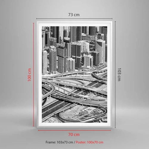 Poster in een witte lijst - Dubai - de onmogelijke stad - 70x100 cm