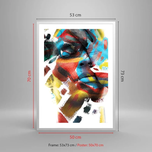 Poster in een witte lijst - Een kleurrijke persoonlijkheid - 50x70 cm
