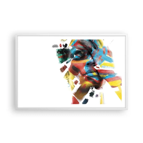 Poster in een witte lijst - Een kleurrijke persoonlijkheid - 91x61 cm