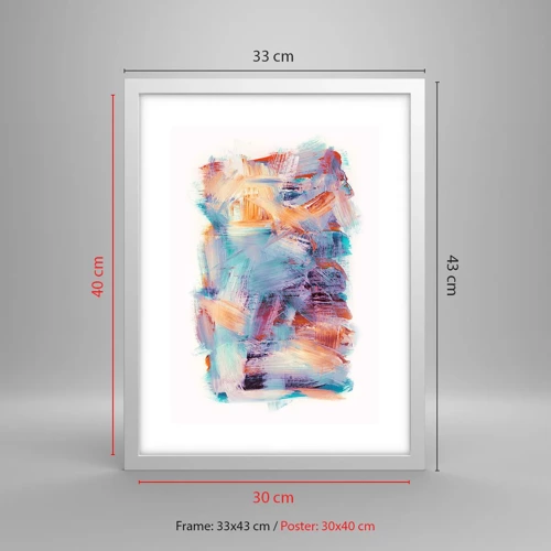 Poster in een witte lijst - Een kleurrijke puinhoop - 30x40 cm