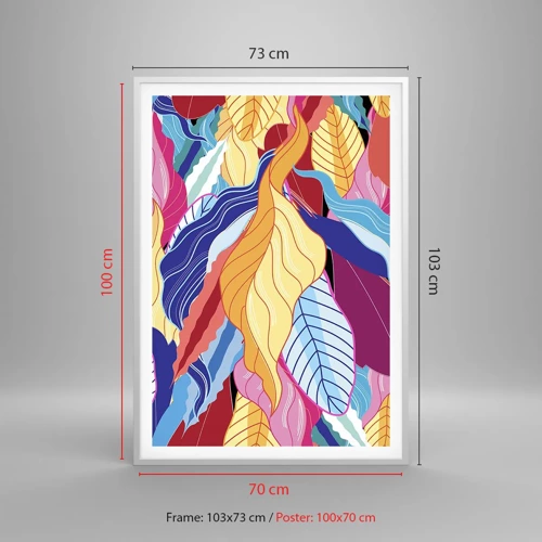 Poster in een witte lijst - Een kleurrijke puinhoop - 70x100 cm