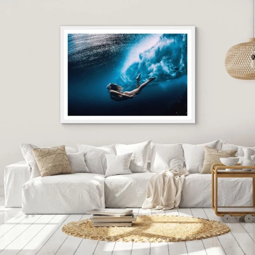 Poster in een witte lijst - Een moderne zeemeermin - 100x70 cm