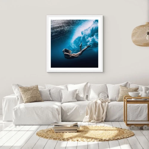 Poster in een witte lijst - Een moderne zeemeermin - 30x30 cm