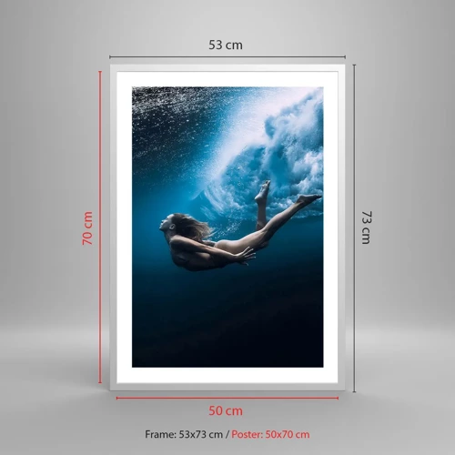 Poster in een witte lijst - Een moderne zeemeermin - 50x70 cm