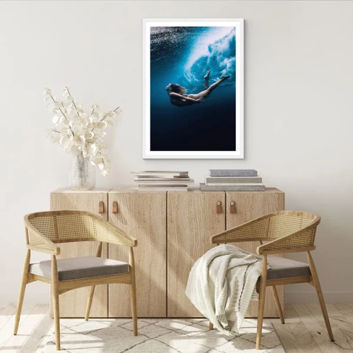 Poster in een witte lijst - Een moderne zeemeermin - 70x100 cm