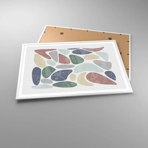 Poster in een witte lijst - Een mozaïek van poederkleuren - 100x70 cm