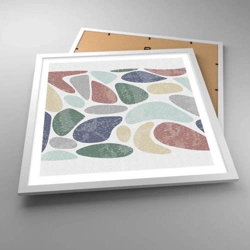 Poster in een witte lijst - Een mozaïek van poederkleuren - 50x50 cm