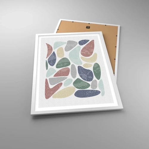 Poster in een witte lijst - Een mozaïek van poederkleuren - 50x70 cm