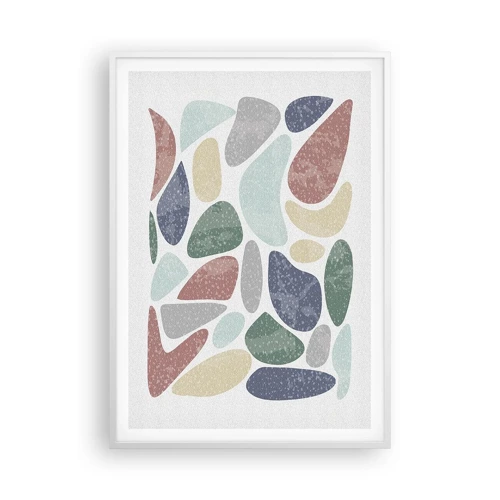 Poster in een witte lijst - Een mozaïek van poederkleuren - 70x100 cm